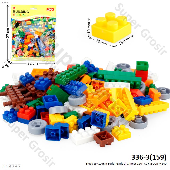 Block 15x10 mm Building Block 1 Inner 120 Pcs Ktg Opp @240