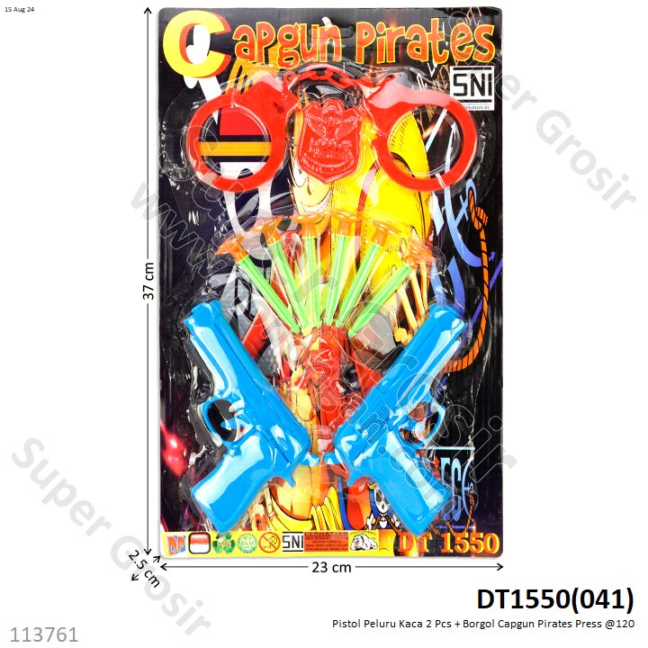 Pistol Peluru Kaca Set 2 Pcs dan Borgol Capgun Pirates Press @120