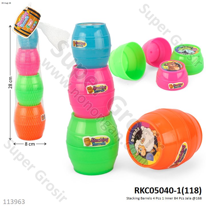 Mainan Edukasi Stacking Barrels 4 Pcs 1 Inner 84 Pcs Jala @168