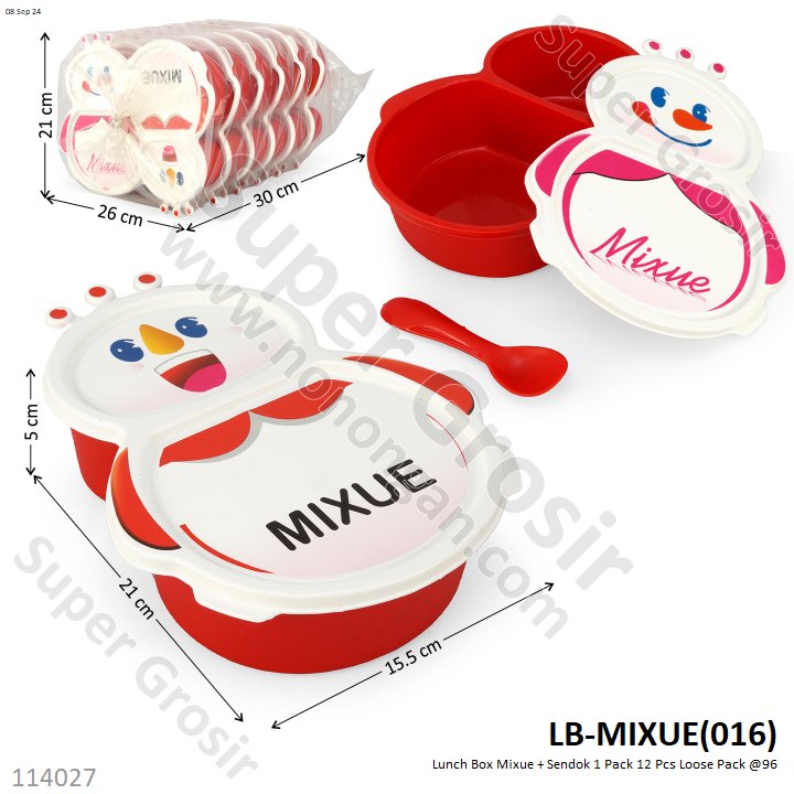 Lunch Box Mixue + Sendok 1 Pack 12 Pcs Loose Pack @96