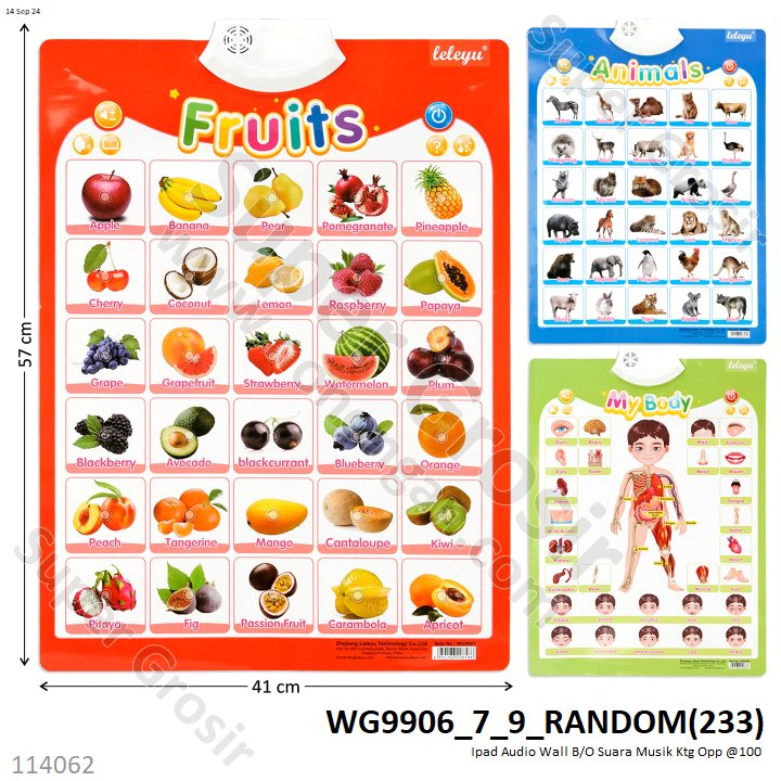 Mainan Edukasi Ipad Audio Wall B/O Suara Musik Ktg Opp @100 