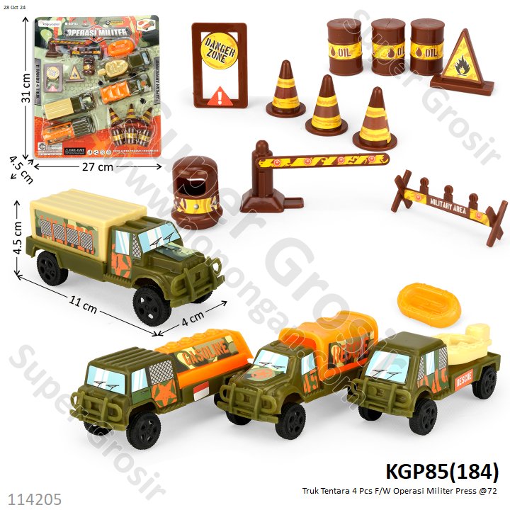 Truk Tentara Set 4 Pcs F/W + Acc Operasi Militer Press @72