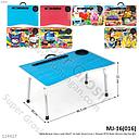 Meja Belajar Anak Kayu Lipat Kaki Aluminium Tempat HP &amp; Botol Minum 30x47 cm Ktg Opp @30