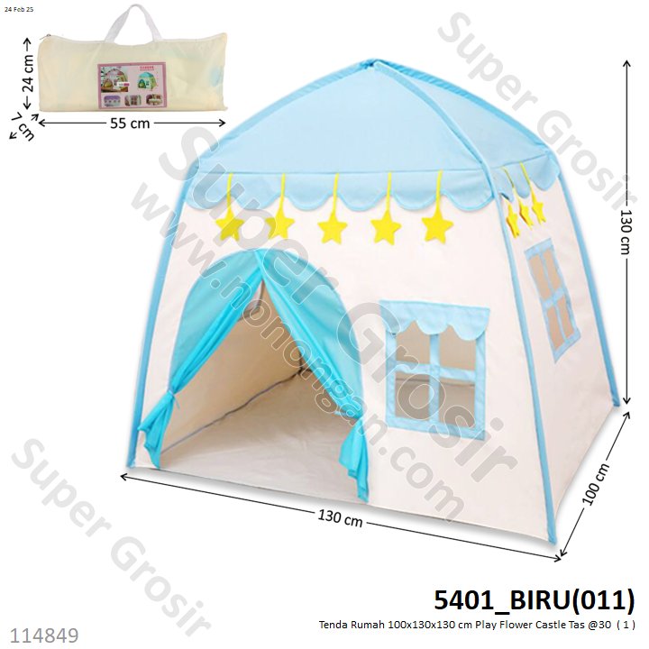 Tenda Rumah 100x130x130 cm Play Flower Castle Tas @30