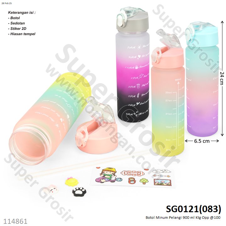 Botol Minum Pelangi 900 ml Ktg Opp @100