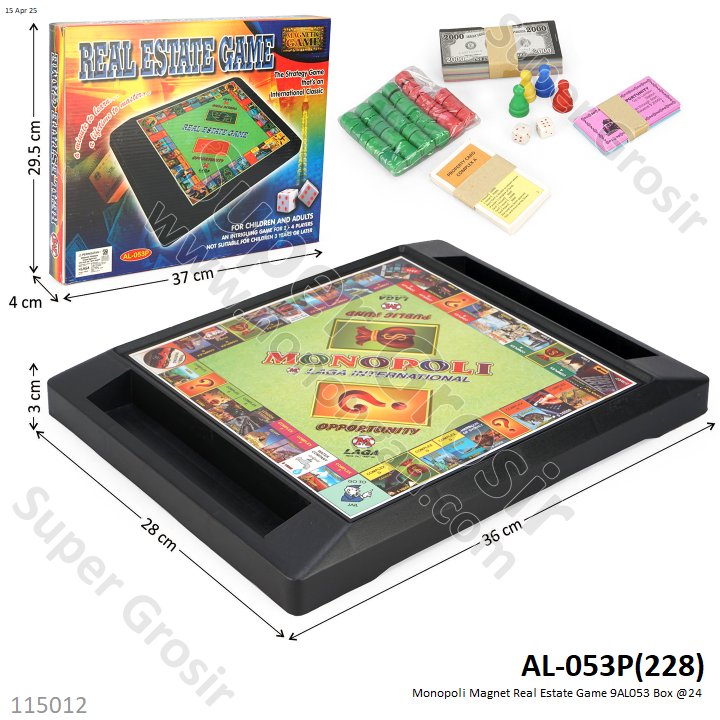 Monopoli Magnet Real Estate Game 9AL053 Box @24