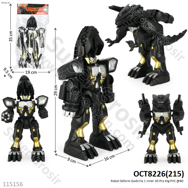 Robot Deform Godzilla 1 Inner 40 Pcs Ktg PVC @80