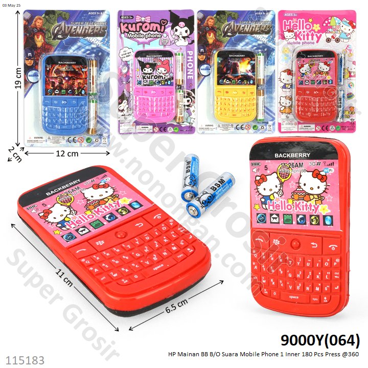 HP Mainan BB B/O Suara Mobile Phone 1 Inner 180 Pcs Press @360