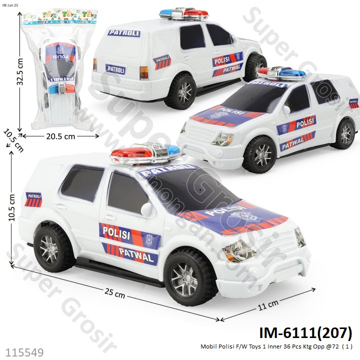 Mobil Polisi F/W Toys 1 Inner 36 Pcs Ktg Opp @72