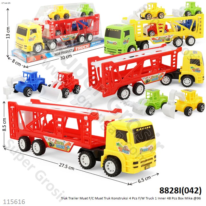 Truk Trailer Muat F/C Muat Truk Konstruksi 4 Pcs F/W Truck 1 Inner 48 Pcs Box Mika @96