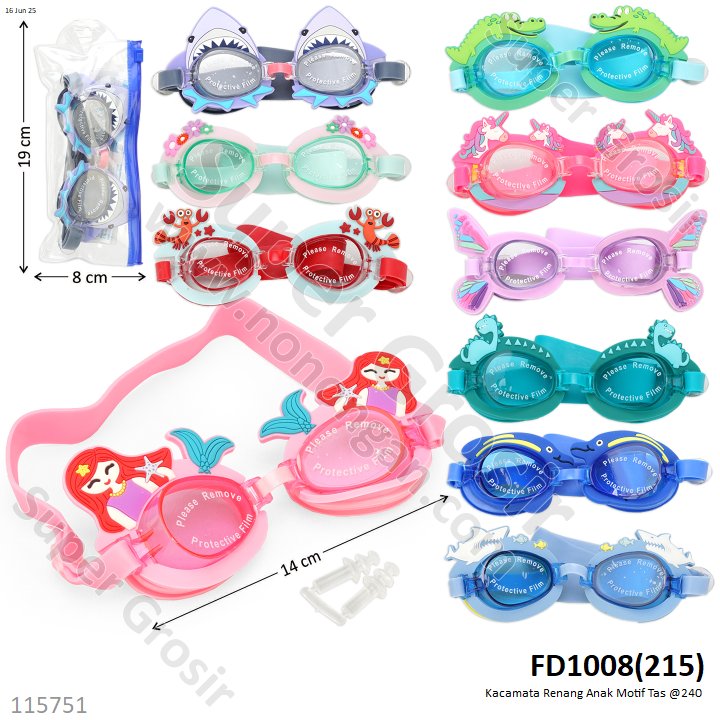 Kacamata Renang Anak Motif 1 Inner 27 Pcs Tas @240