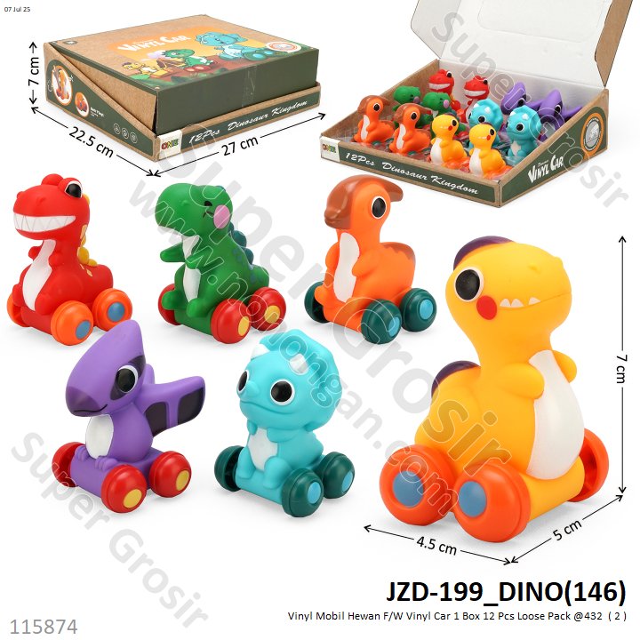 Mobil Hewan Vinyl F/W Vinyl Car 1 Box 12 Pcs Loose Pack @432