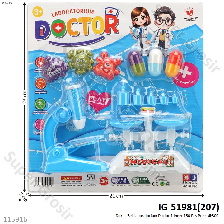 Dokter Set Laboratorium Doctor 1 Inner 150 Pcs Press @300