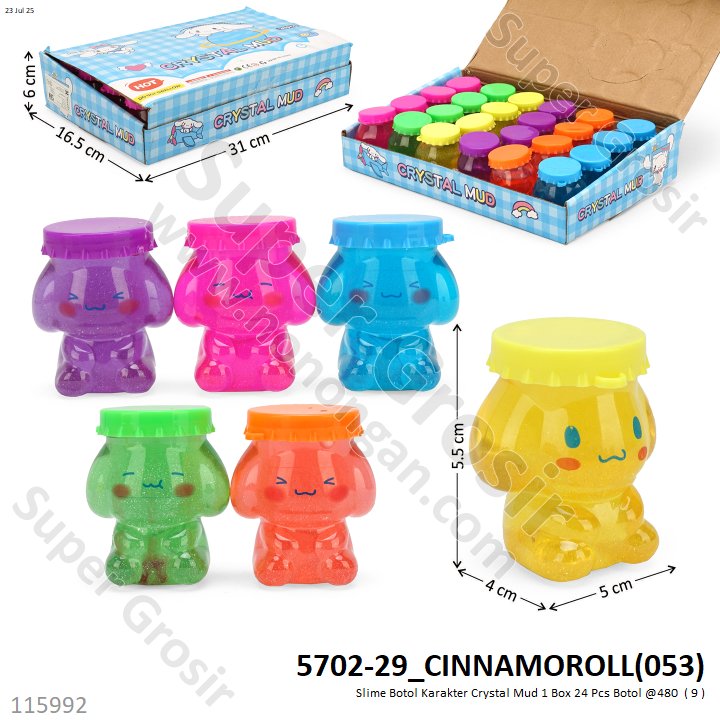 Slime Botol Karakter Crystal Mud 1 Box 24 Pcs Botol @480
