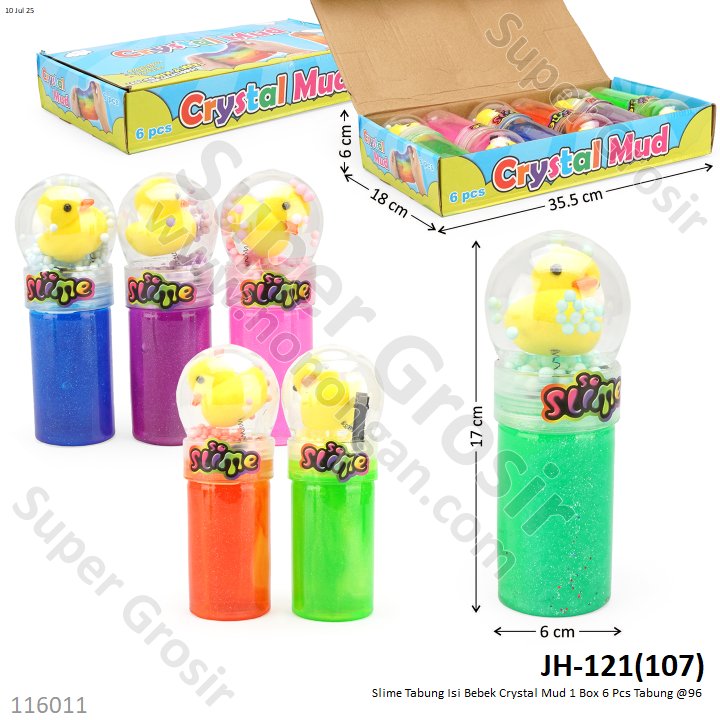Slime Tabung Isi Bebek Crystal Mud 1 Box 6 Pcs Tabung @96