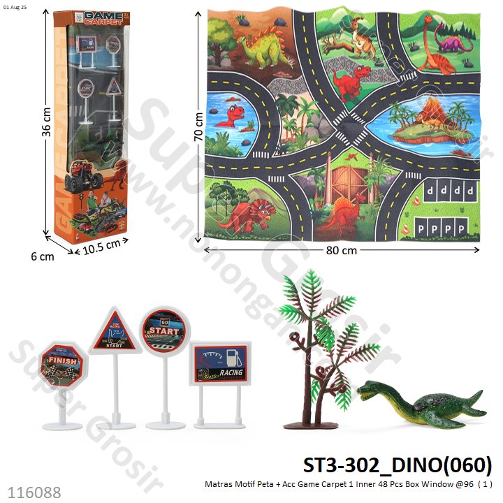 Matras Motif Peta + Acc Game Carpet 1 Inner 48 Pcs Box Window @96
