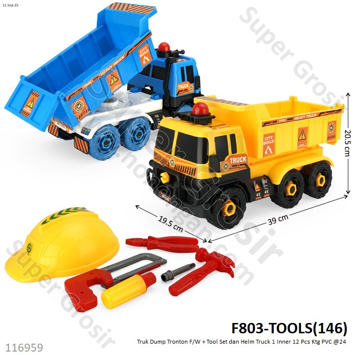 Truk Dump Tronton F/W + Tool Set dan Helm Truck 1 Inner 12 Pcs Ktg PVC @24