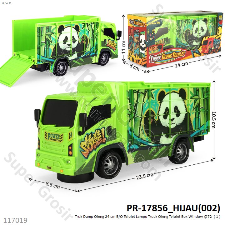 Truk Dump Oleng 24 cm B/O Telolet Lampu Truck Oleng Telolet Box Window @72