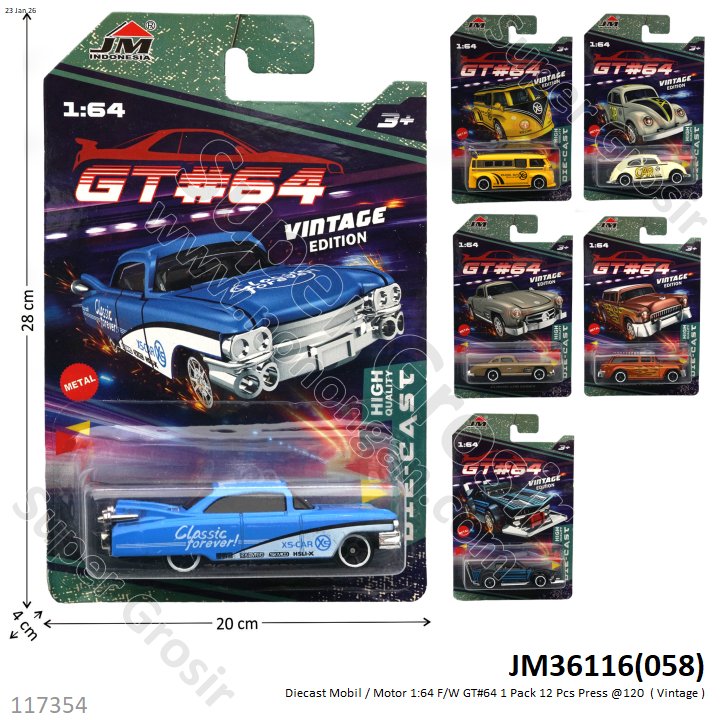 Diecast Mobil / Motor 1:64 F/W GT#64 1 Pack 12 Pcs Press @120