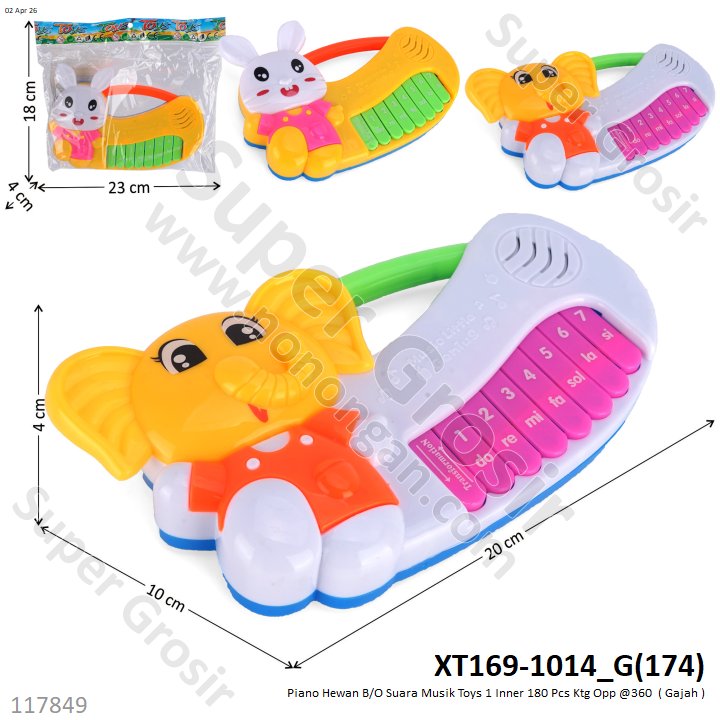Piano Hewan B/O Suara Musik Toys 1 Inner 180 Pcs Ktg Opp @360
