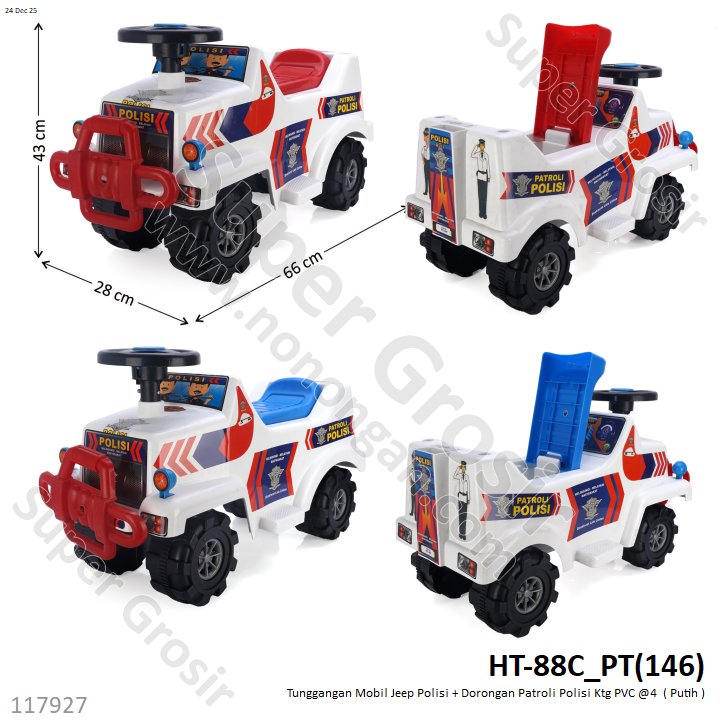 Tunggangan Mobil Jeep Polisi + Dorongan Patroli Polisi Ktg PVC @4
