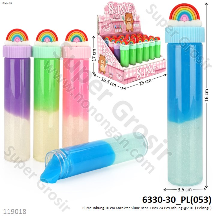 Slime Tabung 16 cm Karakter Slime Bear 1 Box 24 Pcs Tabung @216