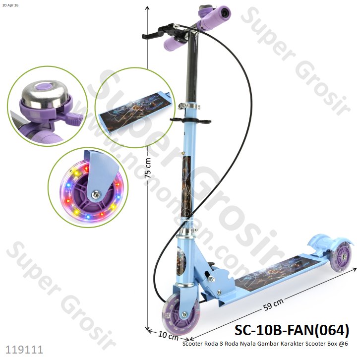 Scooter Roda 3 Roda Nyala Gambar Karakter Scooter Box @6