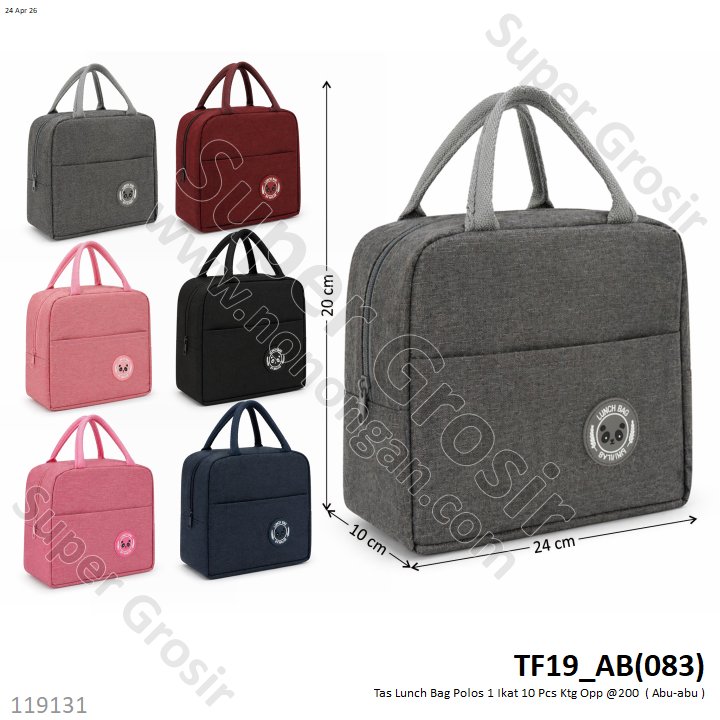 Tas Lunch Bag Polos 1 Ikat 10 Pcs Ktg Opp @200