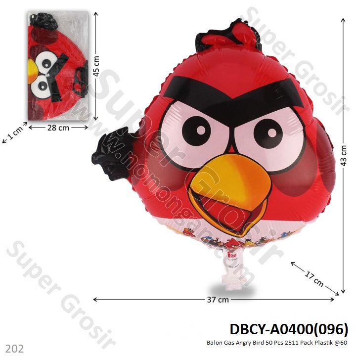 (Obral) Balon Gas Angry Bird 50 Pcs 2511 Pack Plastik @60