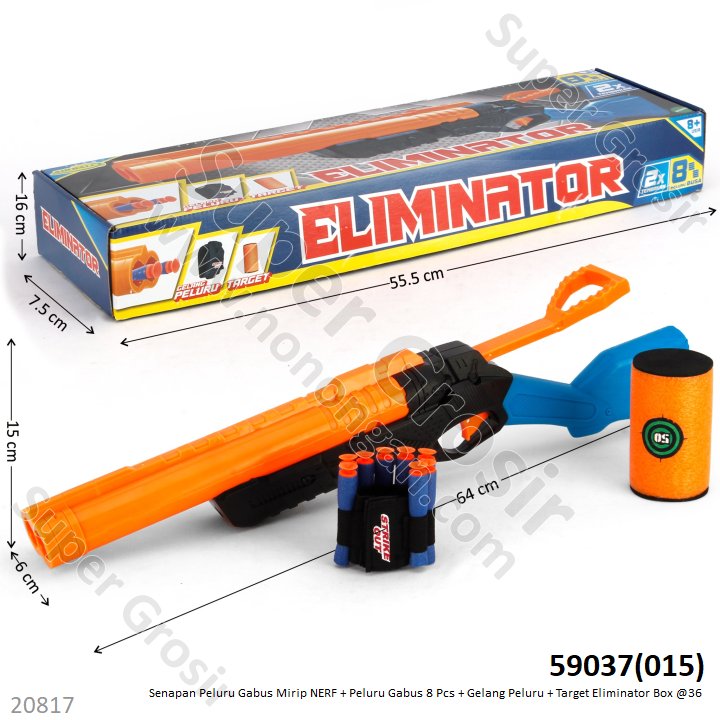 Senapan Peluru Gabus Set Gelang Peluru Isi 8 Pcs dan Target Eliminator Box @36