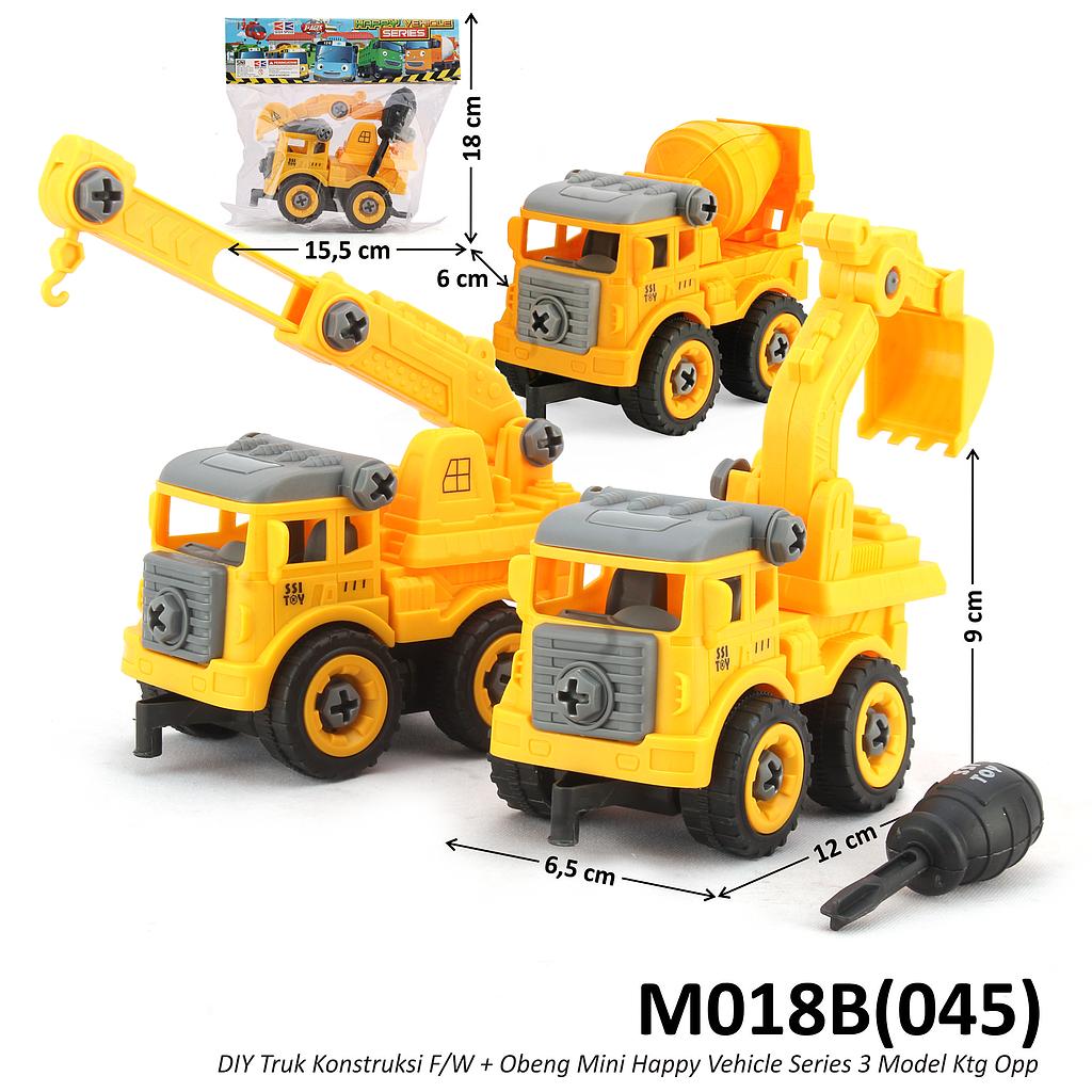Truk Konstruksi + Obeng Mini F/W DIY 12 cm Happy Vehicle Series Ktg Opp @240