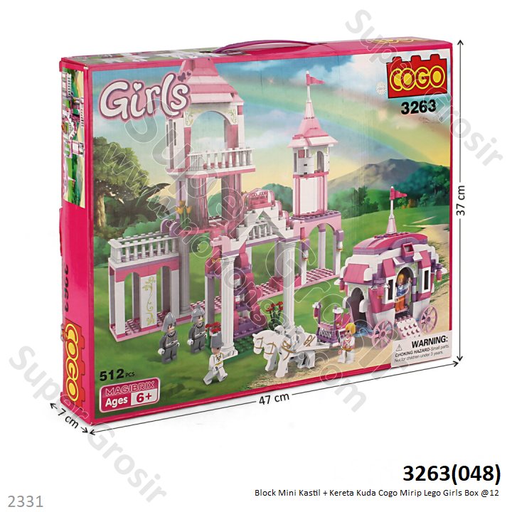 Mini Block Kastil Set Kereta Kuda Cogo Girls Box @12
