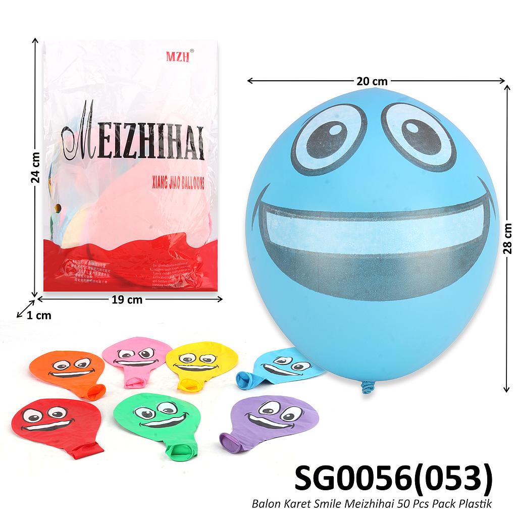 Balon Karet Jumbo Smile 50 Pcs Meizhihai Pack Plastik @120