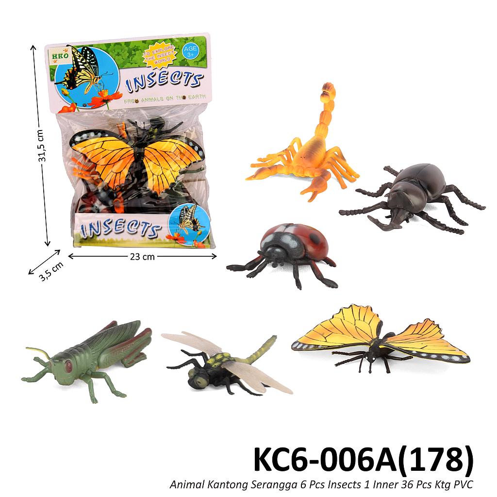 Hewan Serangga Set 6 Pcs Insects 1 Inner 36 Pcs Ktg PVC @72