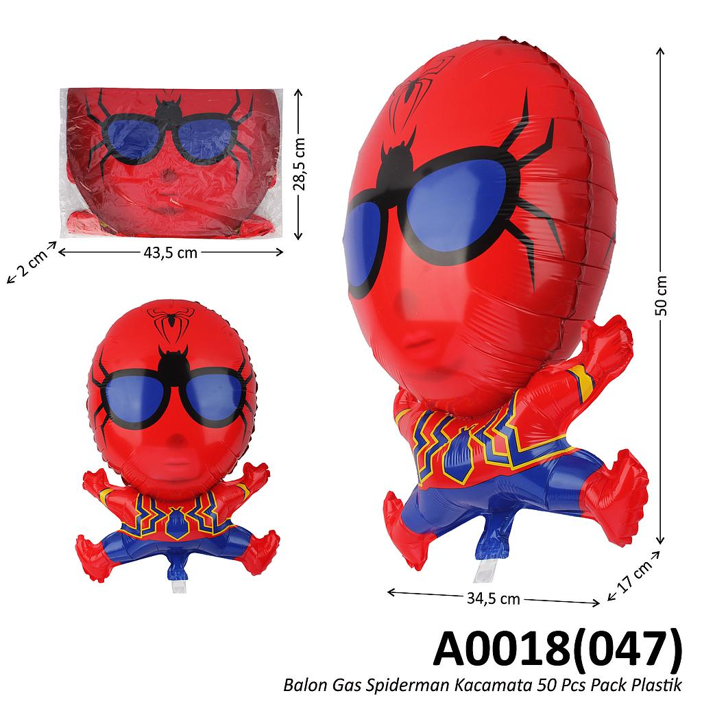 Balon Gas Spiderman 50 Pcs Pack Plastik @60