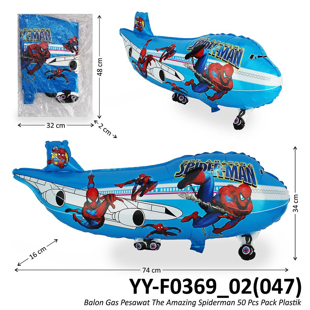 Balon Gas Pesawat Gambar Spiderman The Amazing Spiderman 50 Pcs Pack Plastik @60