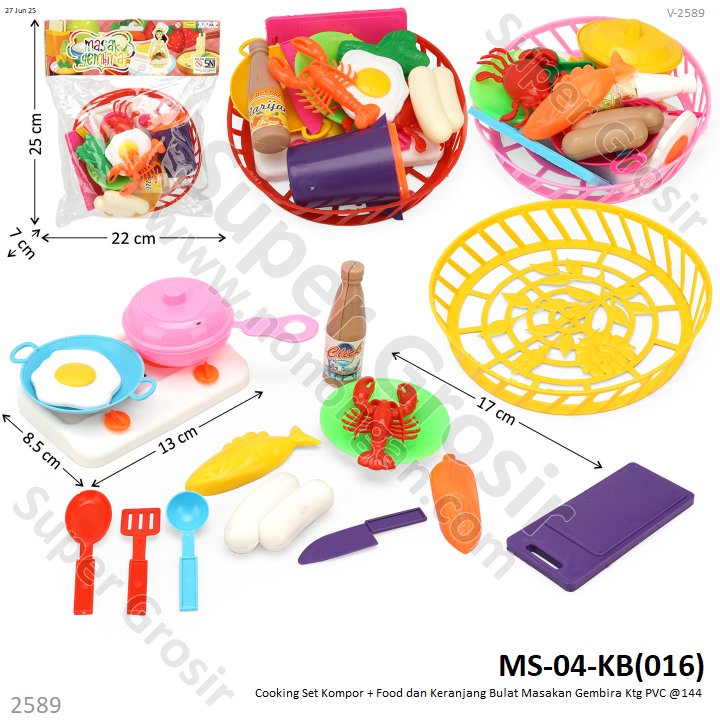 Cooking Set Kompor + Food dan Keranjang Bulat Masakan Gembira Ktg PVC @144