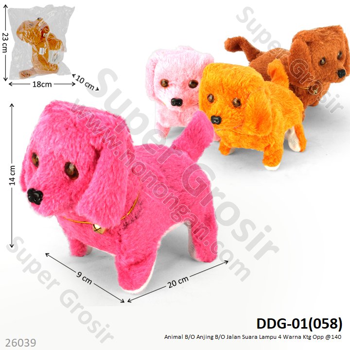 Boneka Anjing B/O Jalan Suara Lampu 4 Warna Ktg Opp @140