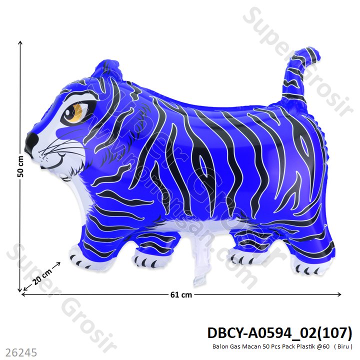 Balon Gas Macan 50 Pcs Pack Plastik @60 