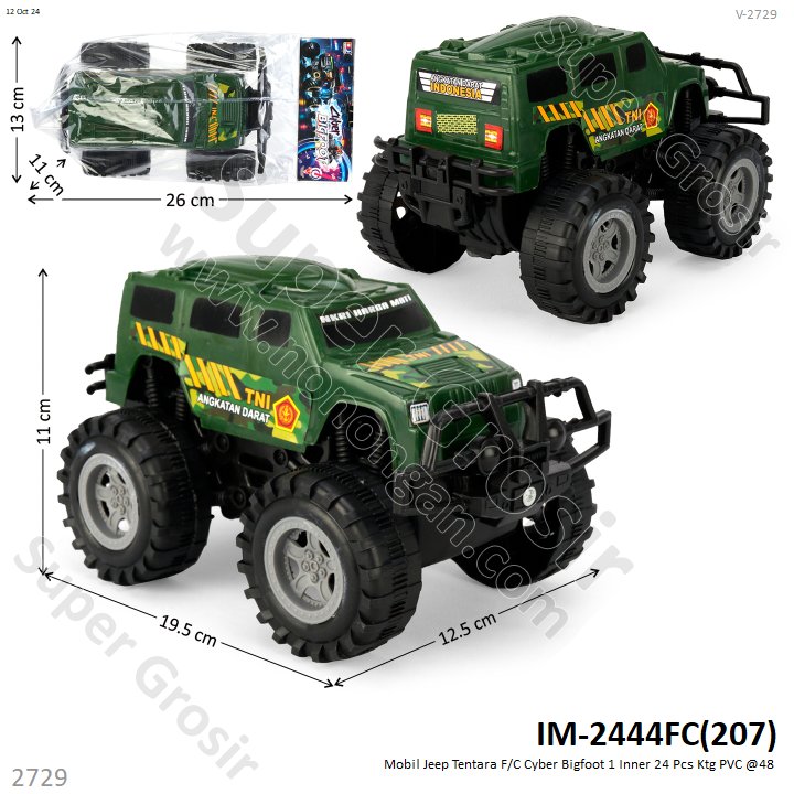 Mobil Jeep Tentara F/C Cyber Bigfoot 1 Inner 24 Pcs Ktg PVC @48