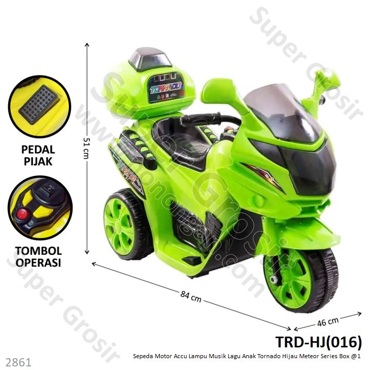 Tunggangan Sepeda Motor Aki Musik Lagu Anak Lampu Tornado Meteor Series Box @1