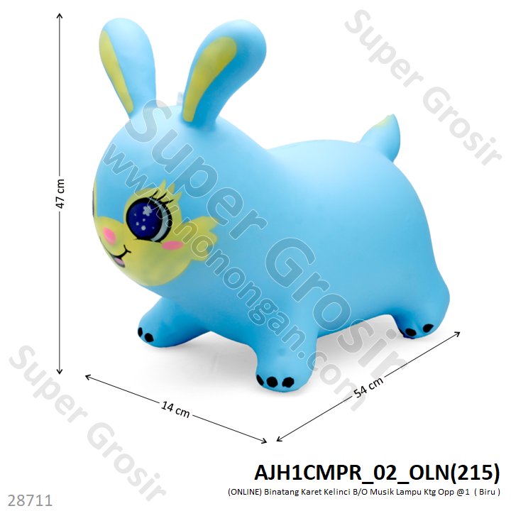 Binatang Karet Kelinci B/O Musik Lampu Ktg Opp @24