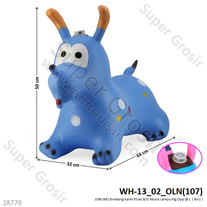 Binatang Karet Pluto B/O Musik Lampu Ktg Opp @24