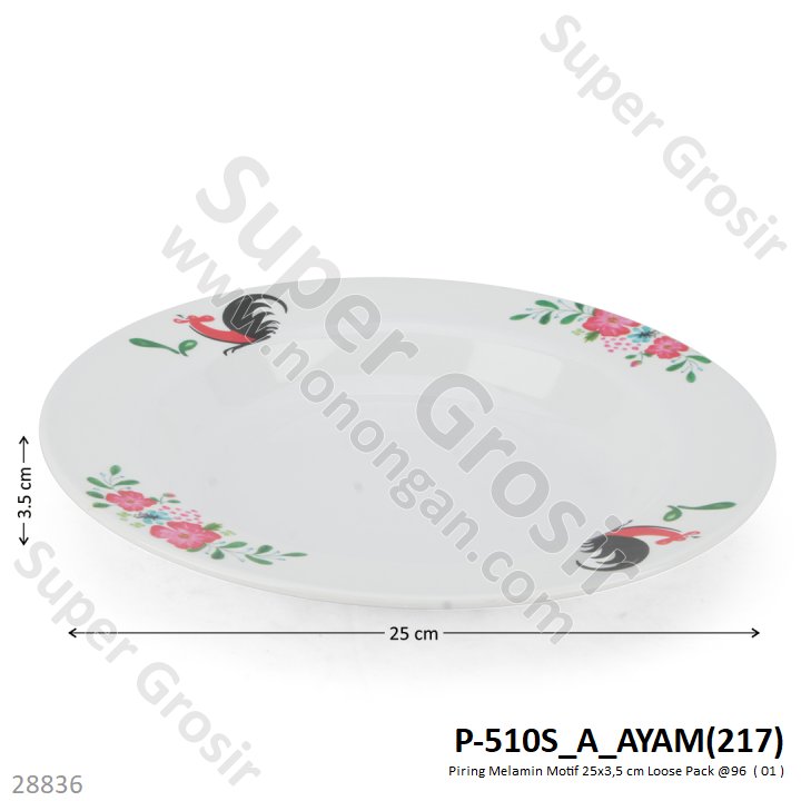 Piring Melamin Motif 25x3,5 cm Loose Pack @96