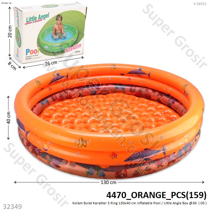 Kolam Bulat Karakter 3 Ring 130x40 cm Inflatable Pool / Little Angle Box @36