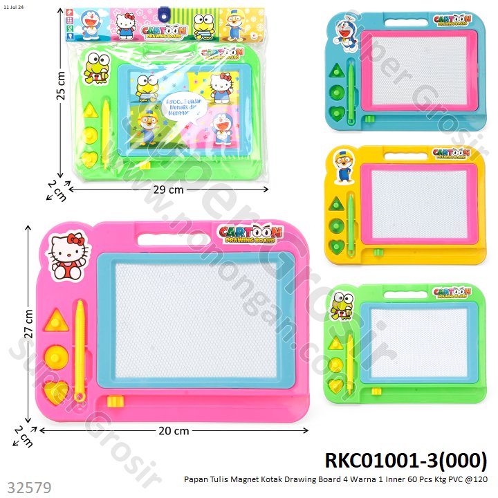 Papan Tulis Magnet Kotak Drawing Board 4 Warna 1 Inner 60 Pcs Ktg PVC @120