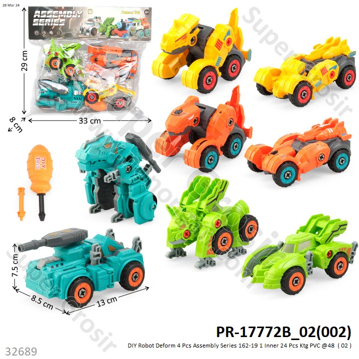 Robot Deform 4 Pcs DIY Assembly Series 162-19 1 Inner 24 Pcs Ktg PVC @48