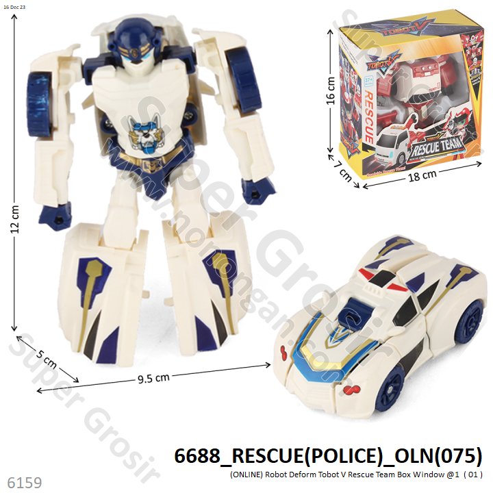 Robot Deform Tobot V Rescue Team 4 Karakter Box Window @120