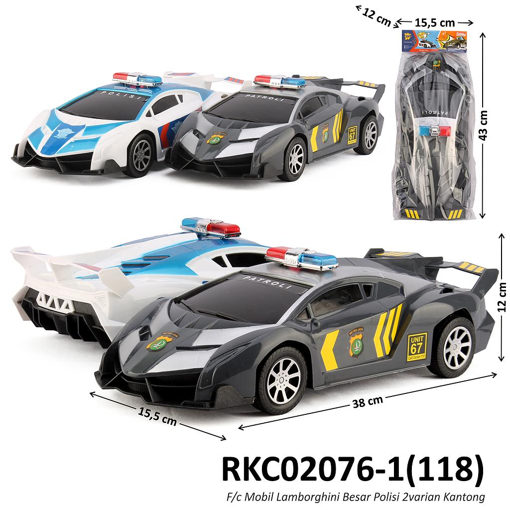 Mobil Sedan Lamborghini Polisi F/C Siapp 86 2 Warna 1 Inner 24 Pcs Ktg PVC @48
