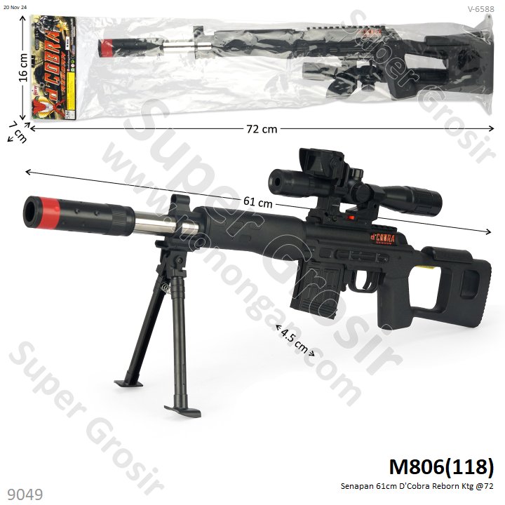 Senapan Peluru Plastik 61 cm D'Cobra Reborn Ktg PVC @72